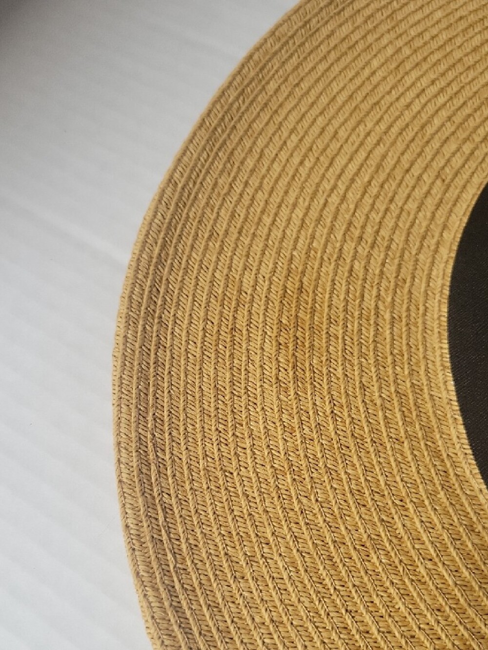 Women’s Straw Sun Hat with Black Band - Tan - Picture 4 of 4